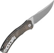 QS151B1 - Couteau QSP Walrus Dark Brown Rough Micarta