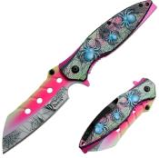 SPIDER2PK - Couteau DARK FANTASY BLADE Ouverture Assiste Spider Pink 