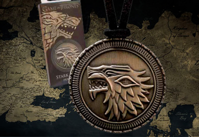 STARKGOT2 - Pendentif GAME OF THRONES Stark Bouclier Réplique