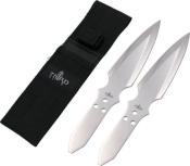 TH.H0069 - Jeu de 2 Couteaux  Lancer THIRD 13 cm Tout Inox avec Etui