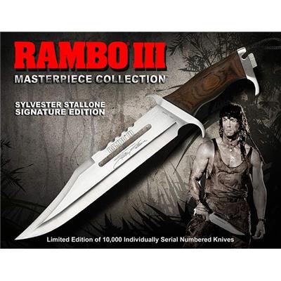 RB9297 - Poignard RAMBO III Sylvester Stallone Signature Licence Officielle