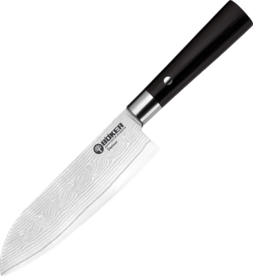 130417DAM - Couteau BOKER CUISINE Damas Santoku Black