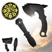 3TK3TASET - Set de 3 Couteaux et 3 Haches � Lancer avec Cible