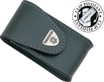 4.0521.31 - Etui VICTORINOX 15 à 23 Pièces Cuir noir Clip Pivotant