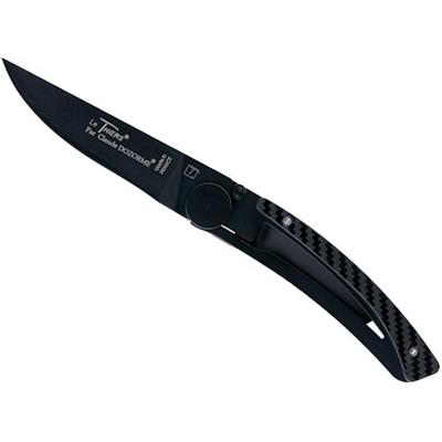 4941FC - Couteau CLAUDE DOZORME Le Thiers Liner Lock Façon Carbone 10,5 cm Noir Inox