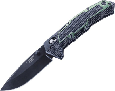 597013 - Couteau HERBERTZ Alu Noir/Vert 13 cm Inox