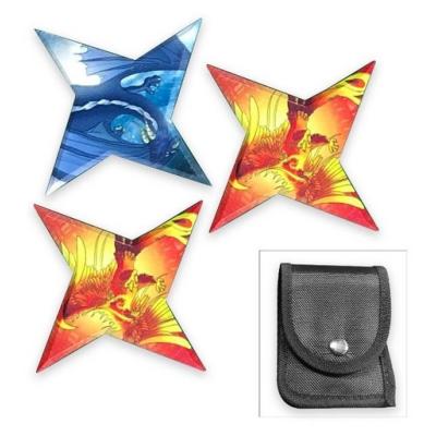 SETSTAR11 - Ensemble de 3 Etoiles à lancer Dragon avec Etui  