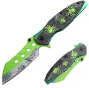 SPIDER2GN - Couteau DARK FANTASY BLADE Ouverture Assiste Spider Green