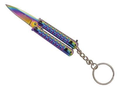 TH.K0102W - Porte-Clés Papillon THIRD 5,5cm Tout Inox Rainbow  