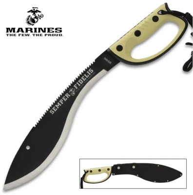 UC3469 - Machette UNITED CUTLERY USMC Semper Fidelis Sawback Kukri