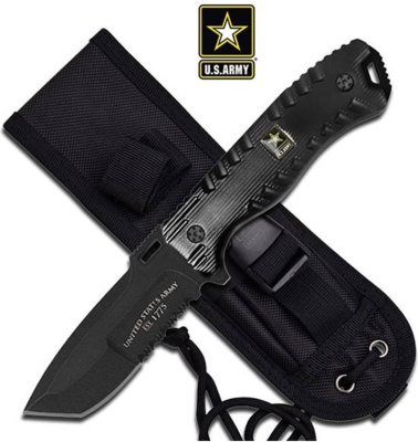 A1016BK - Poignard US ARMY STRONG Champ Fixed Blade Noir