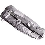 SR22G - Couteau LION STEEL SR22 Titanium Gris avec Clip et Etui Cuir