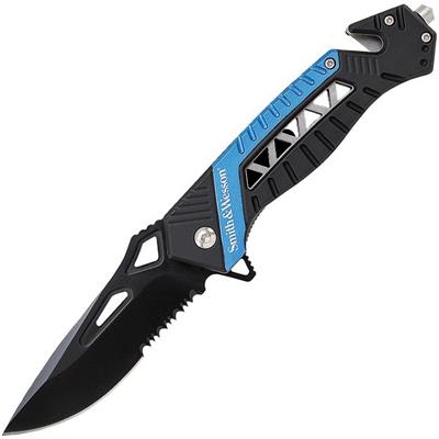 SW608BLS - Couteau SMITH & WESSON Rescue Linerlock Blue