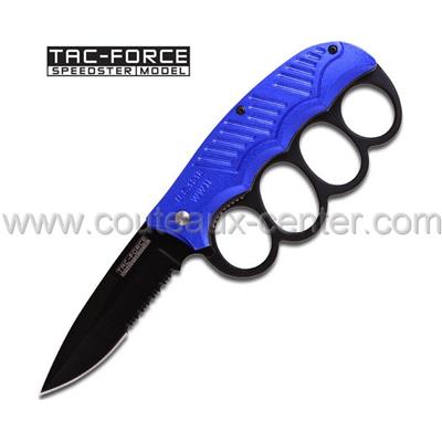 CPA10 - Couteau Poing-Américain Bleu TAC FORCE