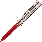 CP02161 - Couteau Papillon ALBAINOX Brossé Rouge
