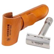 34.106 - Coffret MERKUR Rasoir Inox First Edition 1896 Etui Cuir