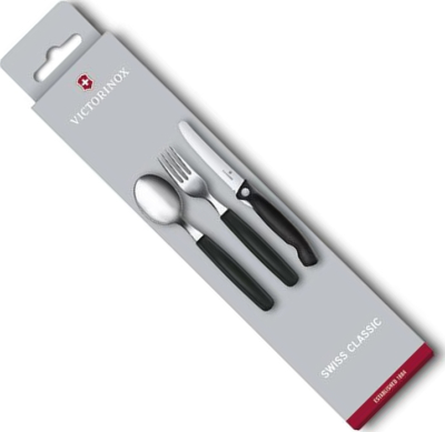 6.7192.F3  - Set 3 Couverts VICTORINOX Swissclassic Noir Pliant