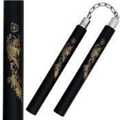 802B - Nunchaku Manche mousse noire  chaine