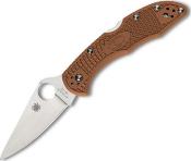 C11FPBN - Couteau SPYDERCO Delica 4 Flat Ground Brown