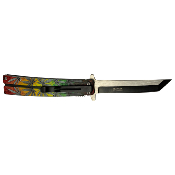 MUA123A - Couteau Master USA Linerlock A/O Rainbow Leaf