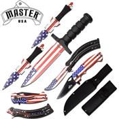 MUFLAGSET - Set MASTER USA Flagset Combo Knife