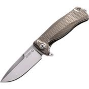 SR22B - Couteau LION STEEL SR22 Titanium Bronze avec Clip et Etui Cuir