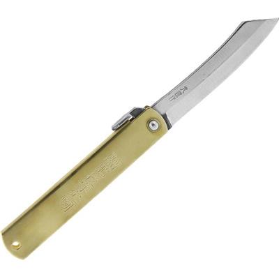 917 - Couteau HIGONOKAMI Luxe Laiton 12 cm Carbone