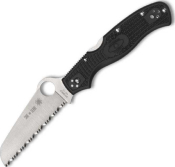 C14FSBKRD3 - Couteau SPYDERCO Rescue 3 Lightweight Thin Red Line Noir