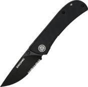 EIK.220BBS - Couteau EIKONIC Fairwind G10 Noir Semi Dente