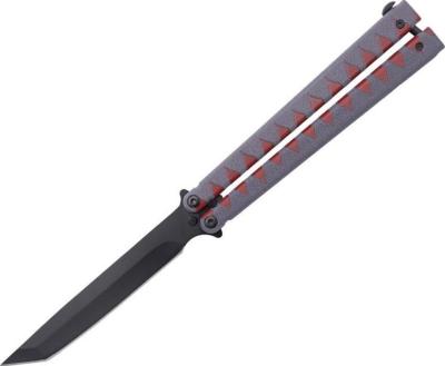 TH.K2946N - Papillon THIRD Alu Gris/Rouge 15 cm Inox 