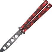 TH.K3102R - Couteau Papillon d'Entrainement Inox Rouge