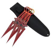 THROWDEVIL2 - Set de 3 Couteaux à Lancer Devil Red/Orange
