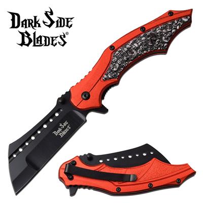 DSA079RD - Couteau DARK SIDE BLADES Skull Linerlock A/O Red