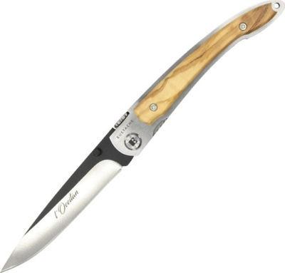3454 - Couteau EUSTACHE Occitan Liner Olivier 11,5cm Inox