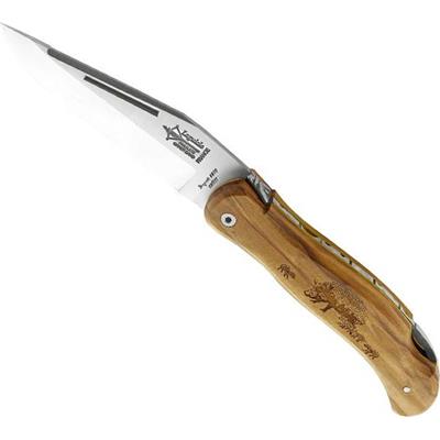 GD704S - Couteau Laguiole Chasse G.DAVID Plein Manche Olivier 12 cm Sangliers