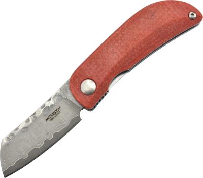 MC213D - Couteau MCUSTA Damas Micarta rouge et bleu