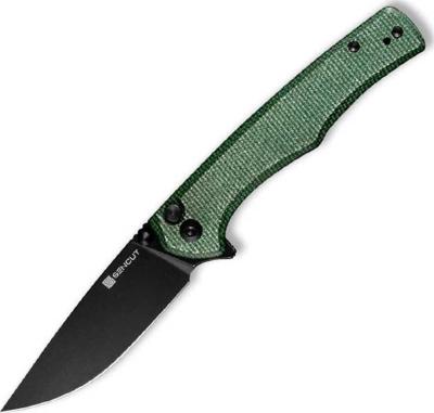 S210123 - Couteau SENCUT Crowley Micarta Vert Blackwash