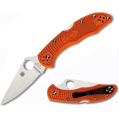 C11FPOR - Couteau SPYDERCO Delica 4 Flat Ground Orange