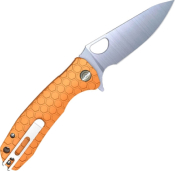 HO045 - Couteau HONEY BADGER Leaf Large Orange