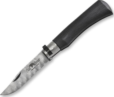 312D - Couteau OLD BEAR Damas Bois d'Ayous Noir Taille M