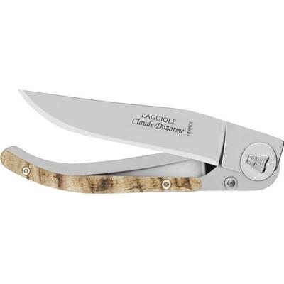 4913B - Couteau CLAUDE DOZORME Laguiole Liner Lock Corne de Bélier 11 cm Inox