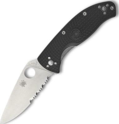 C122PSBK - Couteau SPYDERCO Tenacious Lightweight Black Half Serrated