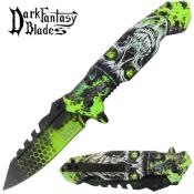 DF028GN - Couteau DARK FANTASY BLADES Ouverture Assiste Green