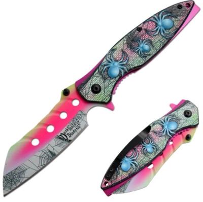 SPIDER2PK - Couteau DARK FANTASY BLADE Ouverture Assistée Spider Pink 
