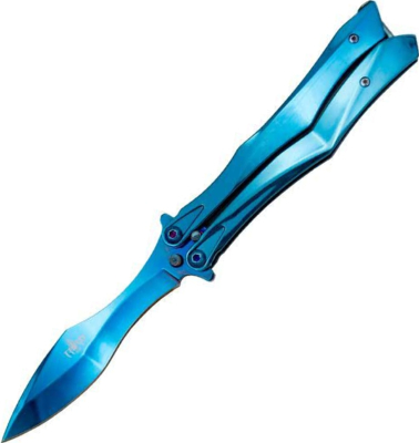 THK2818A - Couteau Papillon THIRD Inox Bleu 13,5 cm