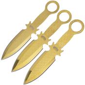 FFC106GD - Jeu de 3 couteaux � lancer FROST CUTLERY Or