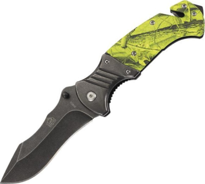 304812 - Couteau PUMA-TEC Camo Jaune Fluo 12 cm avec Clip