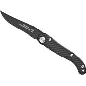 4930FC - Couteau CLAUDE DOZORME Laguiole Baroudeur Faon Carbone 12 cm Inox Noir