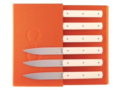 94706 - Coffret de 6 Couteaux de Table ATELIER PERCEVAL "9.47" Blanc Inox