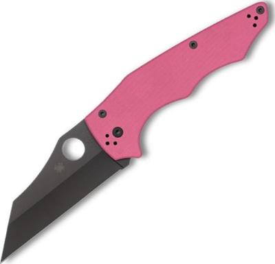 C253GPNBKP - SPYDERCO YoJumbo Pink G-10 Black Blade Sprint Run
